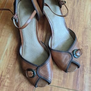 Frye Peep Toe Low Heel Shoe